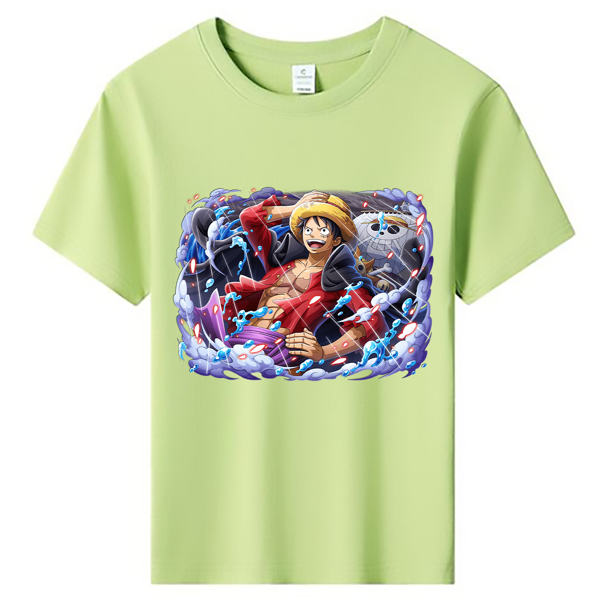 ワンピース モンキー・D・ルフィ ONE PIECE Monkey D. Luffy 綿100％キッズTシャツ（フロントプリント）